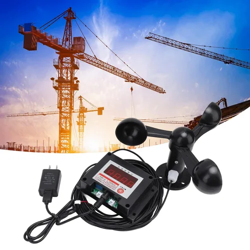 Vista 2 de Anemómetro inteligente de grúa torre, carcasa de ABS, enchufe inteligente de EE. UU., grúa torre de 100 a 240 V, medidor de velocidad del viento