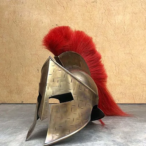 Vista 2 de TASKD - Armadura muscular romana medieval casco para Halloween accesorios de juego dramático disfraz SCA LARP Latón