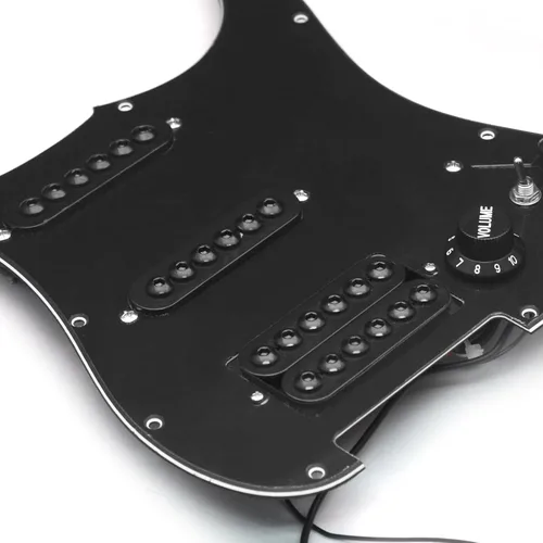 Vista 6 de SAPHUE - Golpeador cargado con bobina SSH para guitarra eléctrica estilo ST, con interruptor de división de bobina On/On, precableado, placa Negro