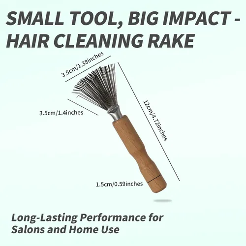 Vista 7 de Paquete de 2 cepillos limpiadores de pelo, cepillo de limpieza para cepillo de pelo, solución fácil de limpiar con rastrillo de metal, mango