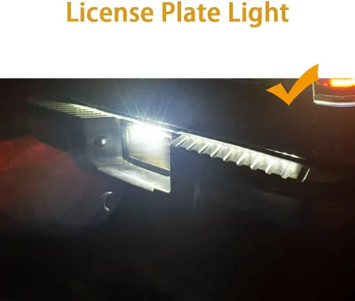 Vista 9 de Xotic Tech - Juego de 6 luces LED blancas de carga de montaje alto + luz de matrícula + juego de bombillas de luz inversa de respaldo + herramienta