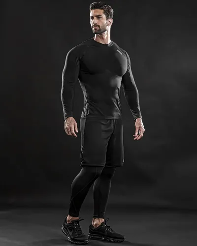 Vista 2 de DRSKIN - Camisas de compresión para hombre, manga larga, paquete de 4, 3, 2 o 1 unidades, camisas de entrenamiento deportivo, capa base atlética