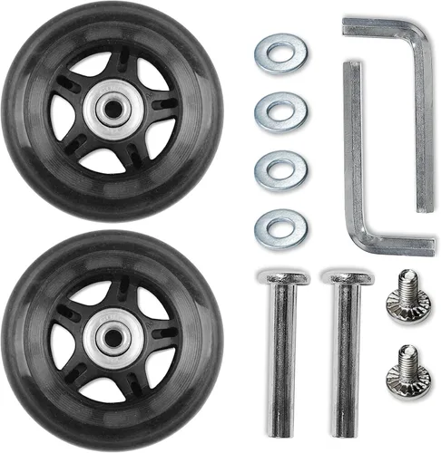 Vista 9 de Kit de reparación de ruedas para maleta de 42 mm de diámetro exterior, piezas de ejes, rodamientos de goma y metal, herramientas, resistente al