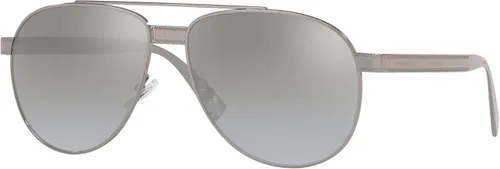Vista 11 de Versace Gafas de sol Hombre Montura Dorada, Lentes Gris Oscuro, 0MM