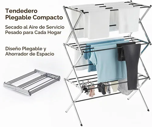 Vista 2 de Displays By Jack Secadora de ropa plegable portátil, estante de secado plegable para ropa, lencería, toallas, ropa de cama, ropa de cama