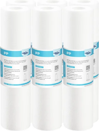 Vista 11 de Membrane Solutions 5 micras 10" x 2.5" cartucho de repuesto de filtro de agua de sedimento para cualquier filtro de agua 10 x 2.5 pulgadas Sistema