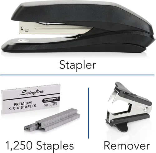 Vista 6 de Swingline - Paquete económico de engrapadora, engrapadora estándar, capacidad de 15 hojas, más grapas y quitagrapas (54567)