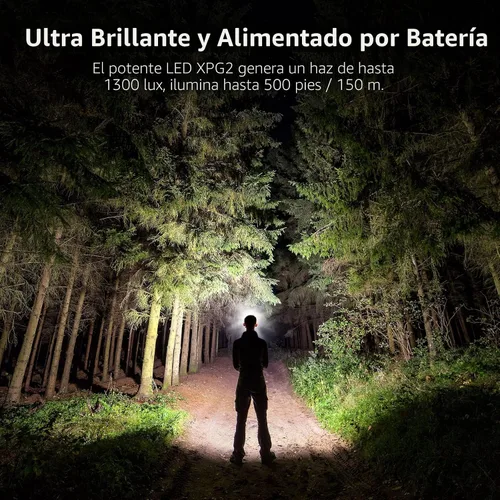 Vista 2 de Lepro 320015 Farolero a Batería - Faro LED Super Brillante de 1300Lux con Luz Roja, Faros IPX4 Impermeables para Camping al Aire Libre, Senderismo