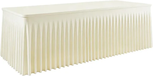 Vista 20 de Mantel rectangular de elastano negro, funda elástica ajustada para mesas rectangulares de 1,8 m, falda de mesa elástica sin arrugas para decoración