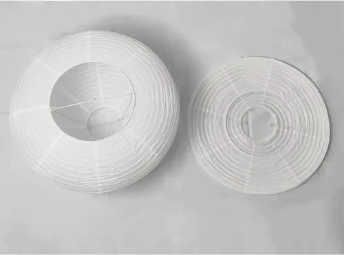 Vista 6 de Pantalla de papel de hongo (17 pulgadas), lámpara plegable blanca, linterna de ajuste interior, pantalla de lámpara de techo de papel