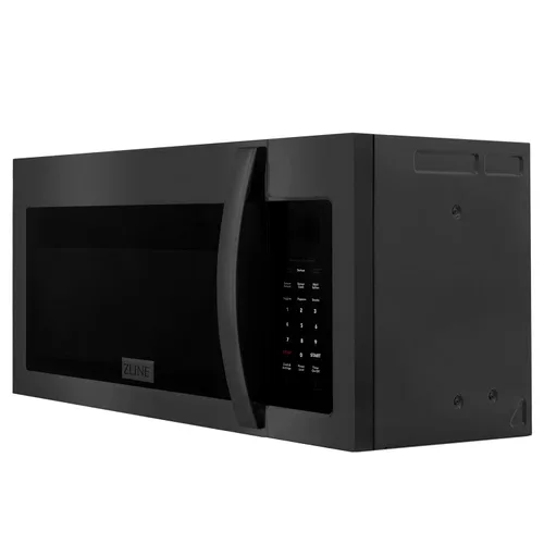 Vista 2 de ZLINE - Horno microondas de convección en acero inoxidable negro con mango moderno y sensor de cocción