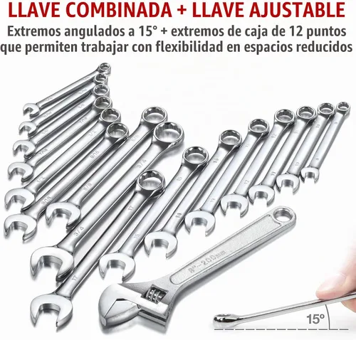 Vista 4 de ARUCMIN Juego de herramientas mecánicas de 438 piezas con kit de herramientas de reparación de caja de metal resistente de 3 cajones