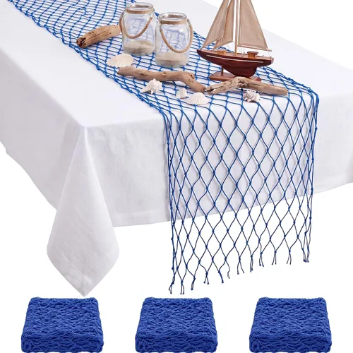 Vista 8 de SATINIOR 6 piezas de red de pesca de 12 x 108 pulgadas, decoración de Natural