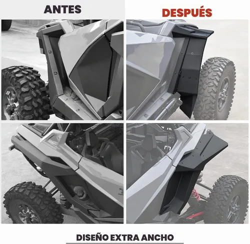 Vista 3 de SAUTVS Guardabarros XXL para Polaris RZR PRO XP/PRO R/RZR Turbo R 2020-2024 Accesorios, Guardabarros de Cobertura Completa Delanteros y Traseros