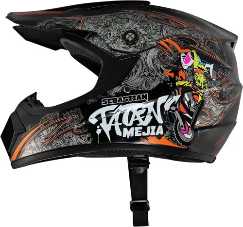 Vista 3 de Casco de motocross para ATV y moto de tierra, casco todoterreno con guantes y gafas para unisex, adulto, joven, aprobado por DOT/FMVSS 218