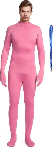 Vista 13 de Overol completo Full Bodysuit con ayudante de cremallera, unisex, para adultos, sin capucha, de Spandex elástico, traje Zentai de cuerpo entero Negro