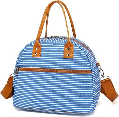 Vista 23 de FlowFly Fiambrera térmica con correa de hombro y asas para mujer, hombre y niños, amplia y reutilizable, congelable, bolso organizador de alimentos