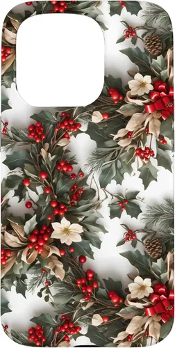 Vista 14 de Casa Decoración de vacaciones Decoración de corona Festivo Navidad caso para iPhone 16