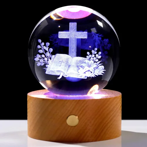 Vista 14 de Ornalrist 3D Wolf Gifts 3.15in Crystal Ball Decor Figurine for Women Men