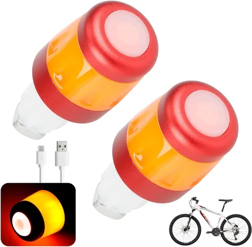 Vista 8 de ulip Luz de agarre para manillar señales de giro para bicicleta intermitentes para E-Scooters Lámpara indicadora recargable USB Luces de advertencia