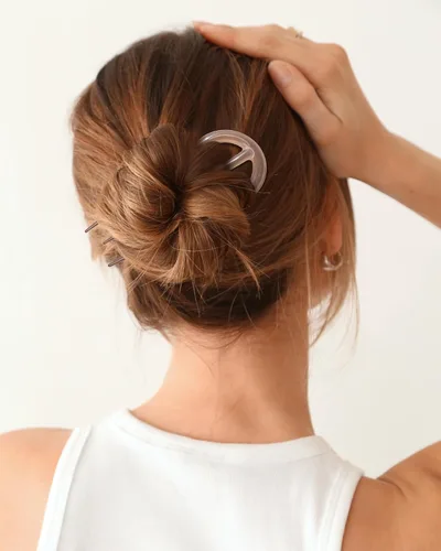 Vista 3 de AWAYTR 6 horquillas de pelo francés, tenedor en forma de U para mujeres Ámbar