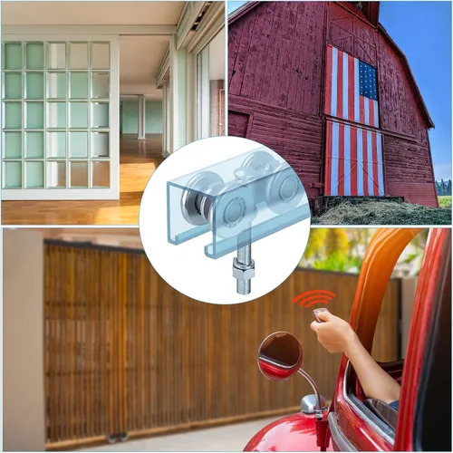 Vista 3 de 2 piezas de ruedas de rodillos de riel accesorios del sistema de carro de vigas, ruedas de rodillo de pista de rodillos de puerta corredera