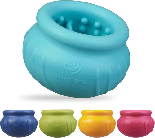 Vista 10 de Wobbly - Juguete de enriquecimiento para perros, cuenco congelado rellenable para mantener ocupados a los perros, juguete interactivo de larga Rosa