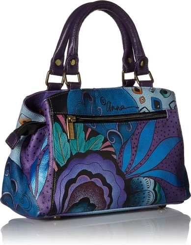Vista 2 de Anna by Anuschka Women's Genuine Leather Small Multicompartment Satchel Shoulder Bag