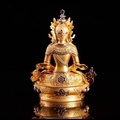 Vista 5 de NYKK Estatua de Buda Longevity/Amitayus 6 pulgadas Buda Aleación Metal Budista Proveedores Hogar/Oficina Decorar Estatua Artesanía Escultura de Buda