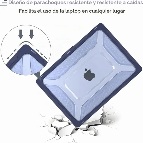 Vista 5 de Batianda HexArmor - Funda para MacBook Air de 15 pulgadas 2023-2026, azul x-azul marino.