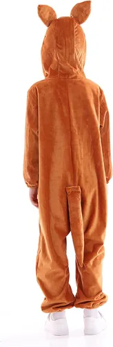 Vista 4 de Disfraz unisex de animales para niños, pijama de animales con capucha de felpa, para Halloween, carnaval, animal, para niños y niñas