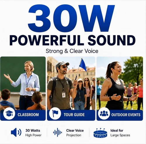 Vista 4 de Amplificador de voz portátil G100S 30W - Altavoz PA con cable con micrófonos de mano y auriculares