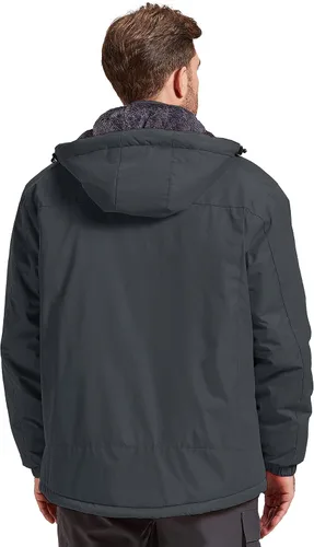Vista 2 de Chaqueta de esquí para hombre, impermeable, con forro polar cálido, forro de nieve, para montaña, con capucha, resistente al viento, chubasquero