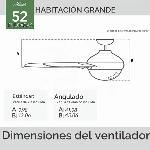 Vista 9 de Hunter Jetty, ventilador de techo para exteriores o interiores, 52 pulgadas Negro mate