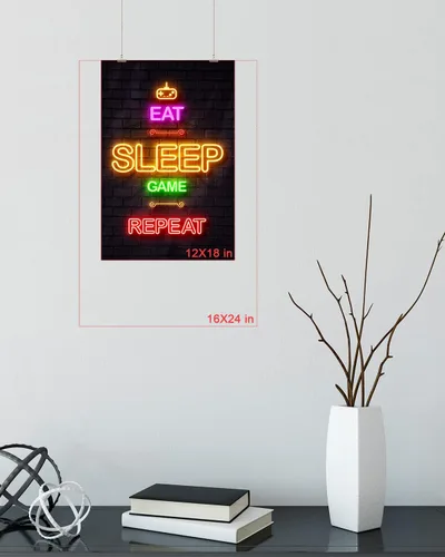 Vista 7 de LIFVEAN Pósteres de juegos para habitación de niños, decoración de pared para niños, decoración de dormitorio, póster de luz negra de videojuegos
