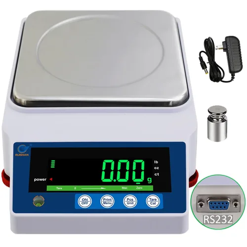 Vista 10 de Báscula Científica de Precisión de Laboratorio RUISHAN 1000g x 0.01g g/lb/oz/ct Escala de 0.01 Gramo, Báscula de Laboratorio, Báscula