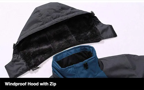 Vista 2 de MAGCOMSEN - Chaqueta de invierno para hombre, impermeable, abrigada, con forro polar y múltiples bolsillos