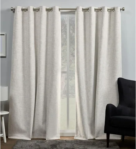 Vista 12 de Exclusive Home Burke - Par de paneles de cortinas 100 % opacas con ojales en la parte superior, 52 x 63 pulgadas, negro, juego de 2