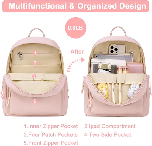 Vista 4 de BTOOP Mini mochila para mujeres y niñas, resistente al agua, mochila pequeña, bolsa de hombro para mujeres, adultos, niños, escuela, viajes