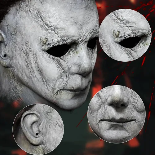 Vista 2 de Lucasou Michael Myers Mask Original Adult Scary Mask Halloween Latex Mask For Cosplay Prom Michael Myers Costume