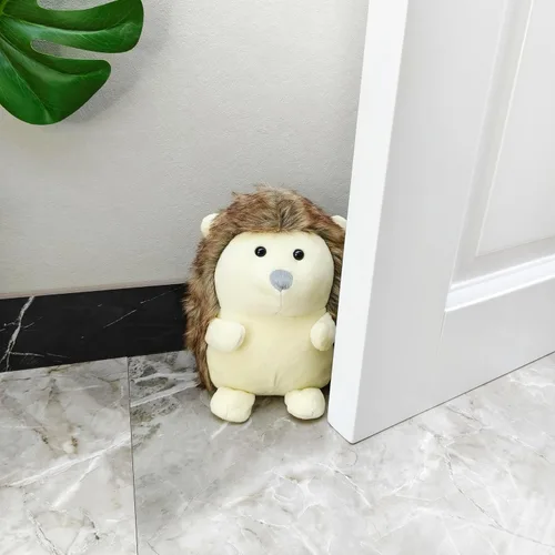Vista 8 de Tope de puerta interior Topes de puerta de tela para animales decorativos (erizo beige)