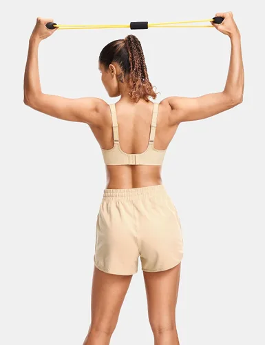 Vista 4 de SYROKAN Sujetadores deportivos para mujer, con aros de alto soporte, acolchados, de alto impacto, cobertura completa, para correr, gimnasio