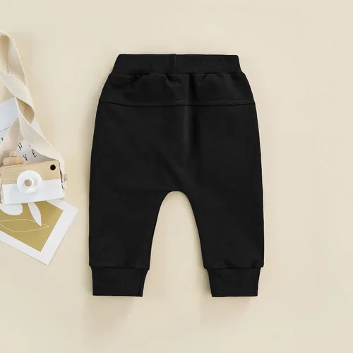 Vista 7 de WALLARENEAR Pantalones de bebé para niñas y bebés pantalones de cintura elástica pantalones casuales para niños pequeños con bolsillos