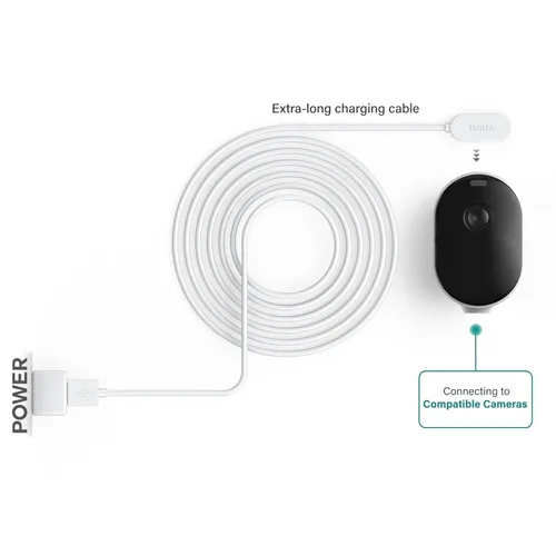 Vista 3 de TUSITA Cable de carga magnético para interiores compatible con Arlo Ultra 1 2, Pro 3 4 5 2K - 3M, color blanco