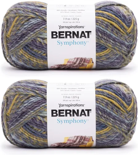 Vista 8 de Bernat Symphony - Hilo para ganchillo y tejido, arce otoñal, paquete de 2