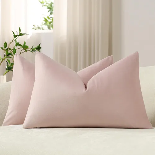 Vista 33 de Funda de almohada para cuerpo de Dezene, súper suave de terciopelo con cierre de cremallera oculto.