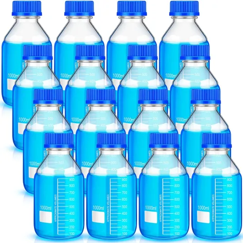 Vista 9 de Chuarry 16 botellas de vidrio para almacenamiento multimedia, 8.5 fl oz