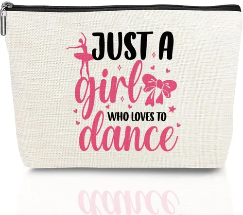 Vista 6 de jeilink Girl Loves Dance - Bolsa de maquillaje para bailar, regalo divertido para amantes del ballet, regalos elegantes para bailar, mujeres