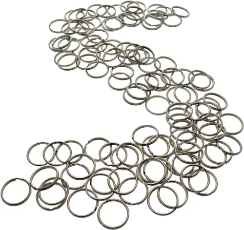 Vista 8 de Paquete de 100 llaveros de 1 pulgada, tratados térmicamente, resistentes y duraderos, llaveros de anillo dividido de alta calidad por Specialist ID