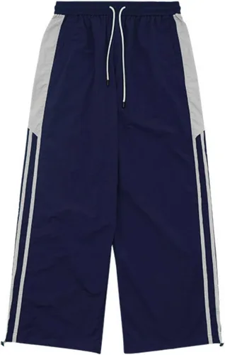 Vista 2 de Aelfric Eden Pantalones deportivos a rayas para hombre, pantalones de paracaídas, pantalones holgados Y2k, pantalones cargo de pierna ancha